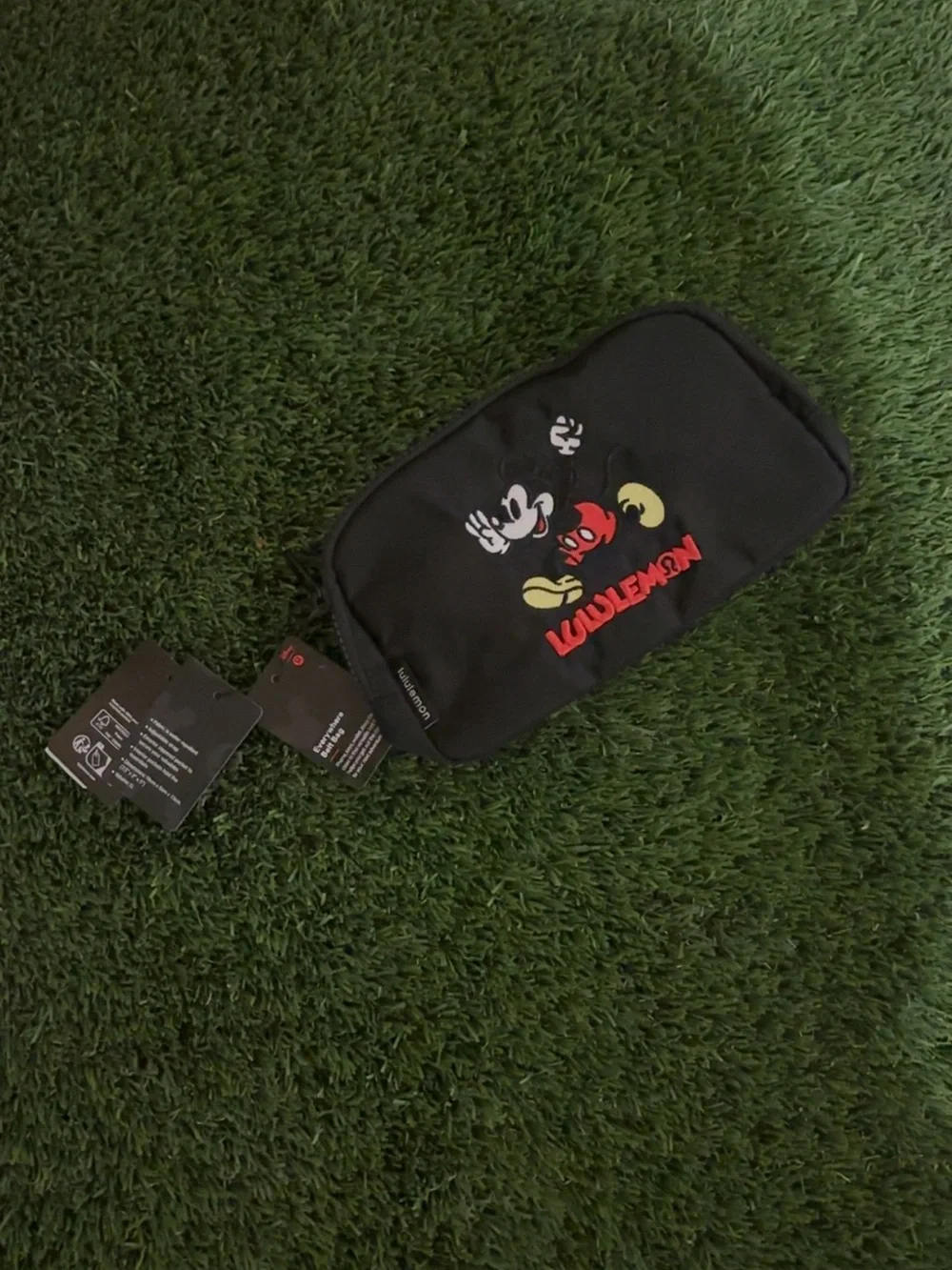 lululemon athletica Black Toiletry Pouch with Mickey Graphic